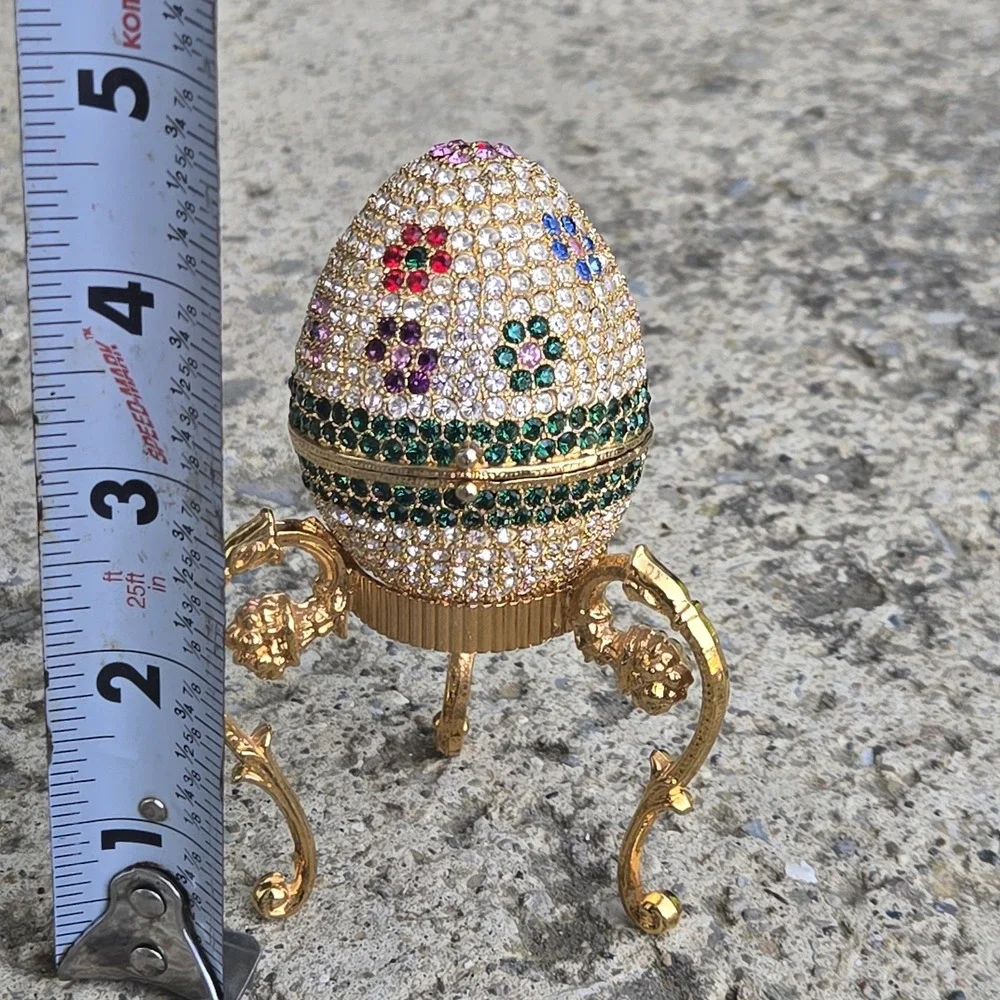 eggspressions Little Crystal Embellished Egg Shape Ring Trinket Box